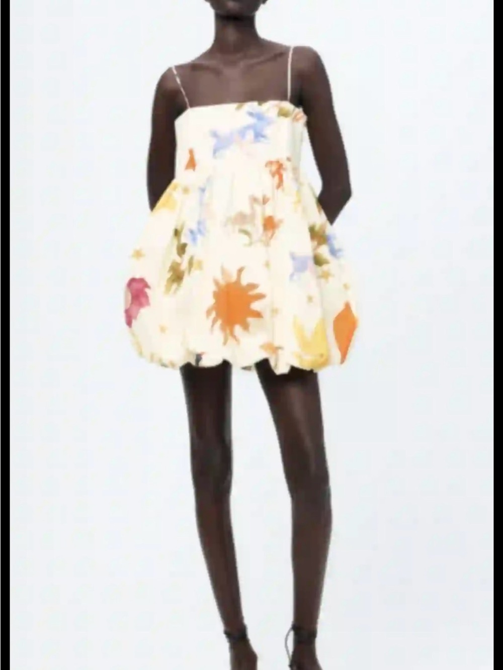 Zara Cream Floral Baby Doll Dress